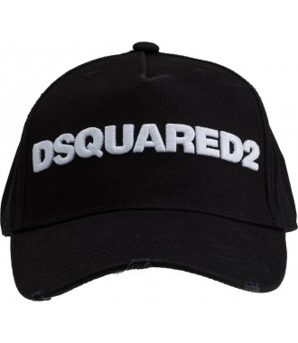 DSQUARED2 włoska czapka z daszkiem BLACK