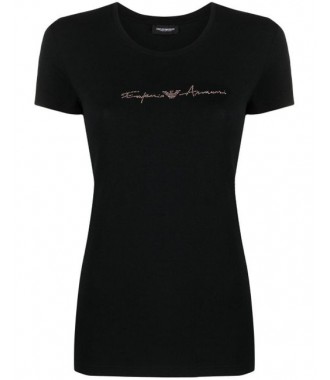 EMPORIO ARMANI markowy damski t-shirt BLACK