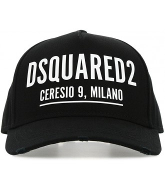 DSQUARED2 MILANO włoska czapka z daszkiem NERO