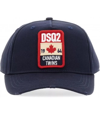DSQUARED2 DSQ2 włoska czapka z daszkiem NAVY