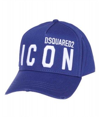 DSQUARED2 ICON włoska czapka z daszkiem BLUE