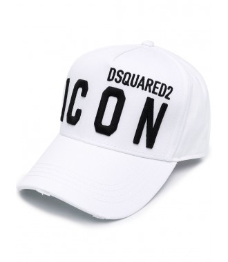 DSQUARED2 włoska czapka z daszkiem WHITE 2021