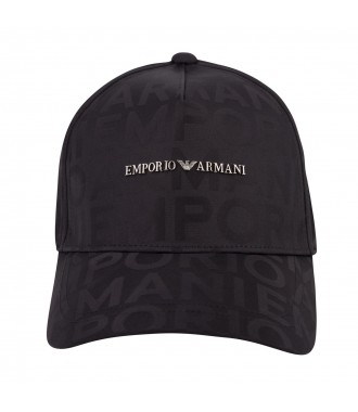 EMPORIO ARMANI efektowna czapka z daszkiem BLACK 2021