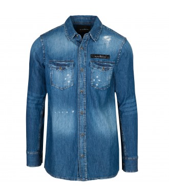 JOHN RICHMOND stylowa męska koszula DENIM BLUE -50%