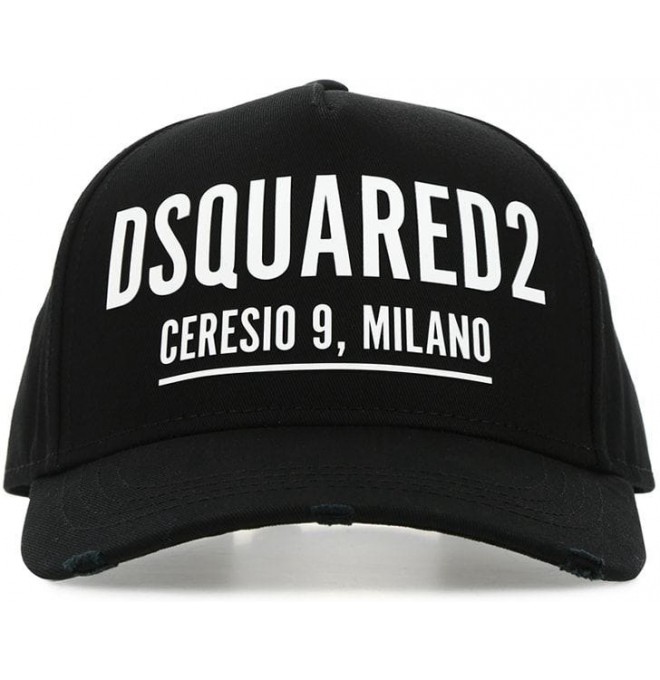 DSQUARED2 MILANO włoska czapka z daszkiem NERO