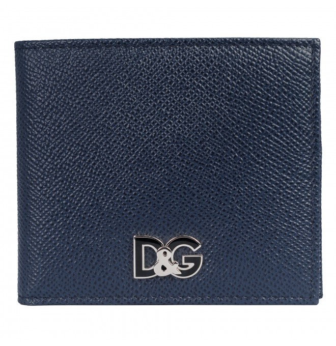 DOLCE&GABBANA luksusowy męski portfel bifold Blue/Black
