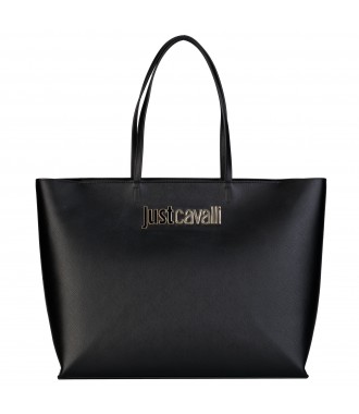 JUST CAVALLI włoska torebka SHOPPER bag BLACK 2023