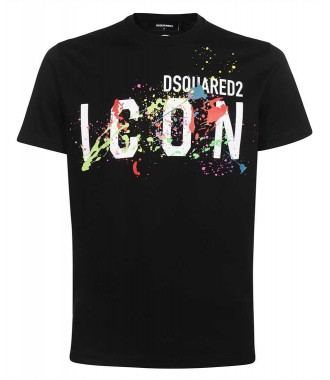 DSQUARED2 włoski t-shirt koszulka SPLATTER COOL