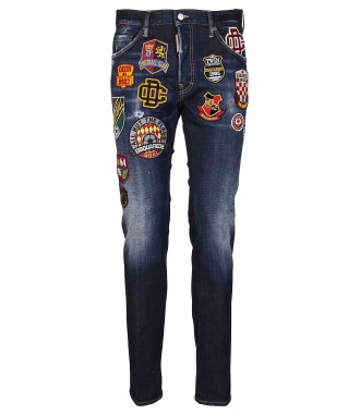 DSQUARED2 męskie jeansy spodnie Patch Wash Cool Guy Jeans -50%
