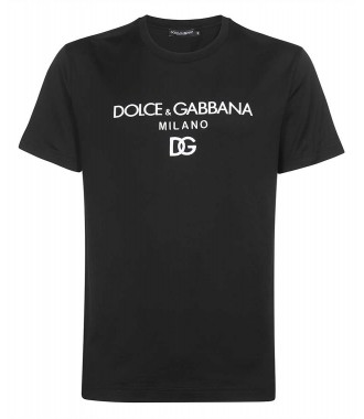 DOLCE&GABBANA luksusowy męski t-shirt BLACK MILANO Italy -50%