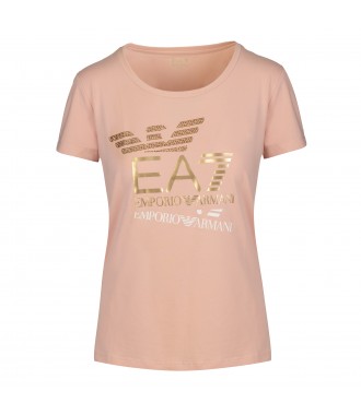 EMPORIO ARMANI EA7 markowy damski t-shirt SILVER PINK