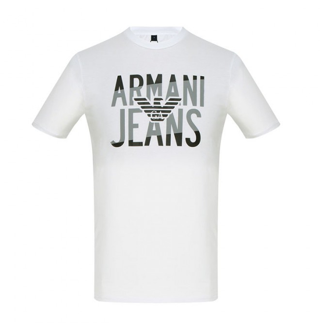 ARMANI JEANS markowy włoski t-shirt WHITE NOWOŚĆ