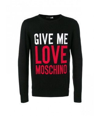 LOVE MOSCHINO luksusowy męski sweter NERO -45%%%