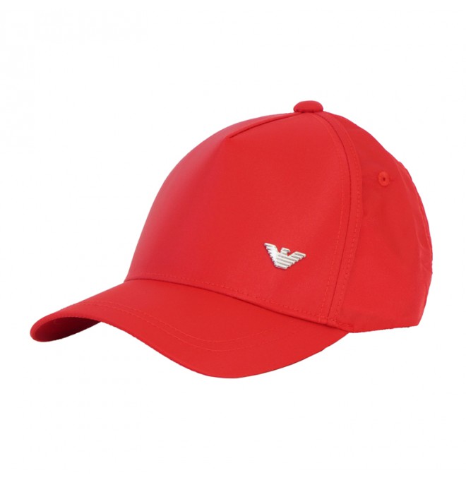 EMPORIO ARMANI efektowna czapka z daszkiem RED
